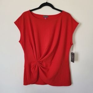 Vince Camuto Short Sleeve Blouse Crimson Red Size Medium NWT